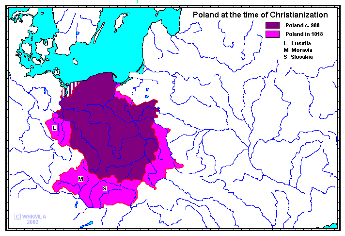 Польша в начале своей государственности будет примерно в тех же границах, что и современная
