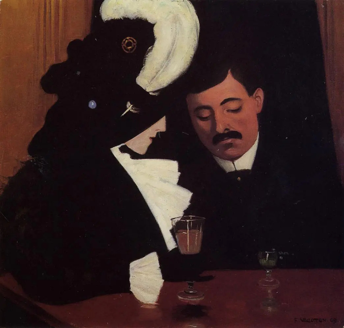 "В кафе", Феликс Валлоттон, 1909 г., частная коллекция
