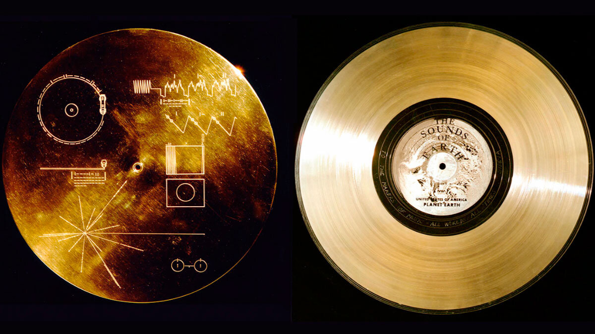 Пластинки, которые несут Voyager 1 и 2 (архив NASA)
