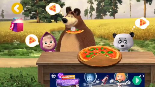 Мультфильм Игра для малышей Маша и Медведь 🐻🧆 Пиццерия 🍕 🍕 🍕
