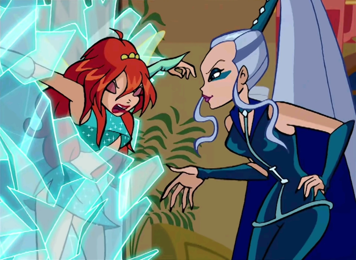 здесь Блум узнает от Айси, что она принцесса Домино.