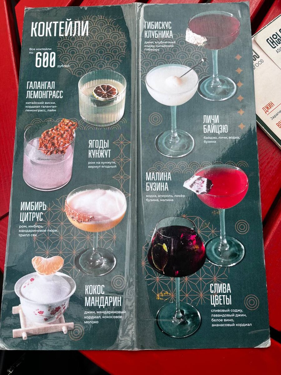 коктейльная карта