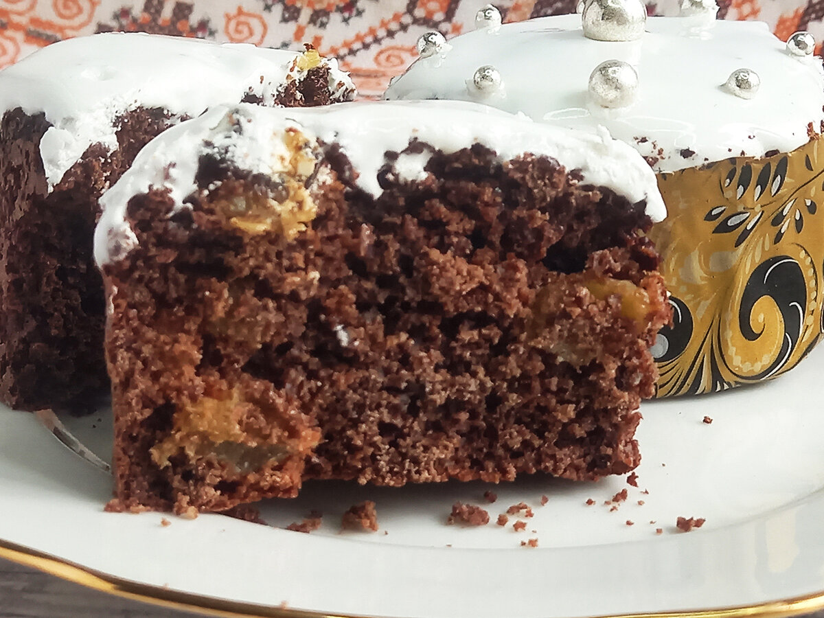 Овсяный кулич с корицей и какао