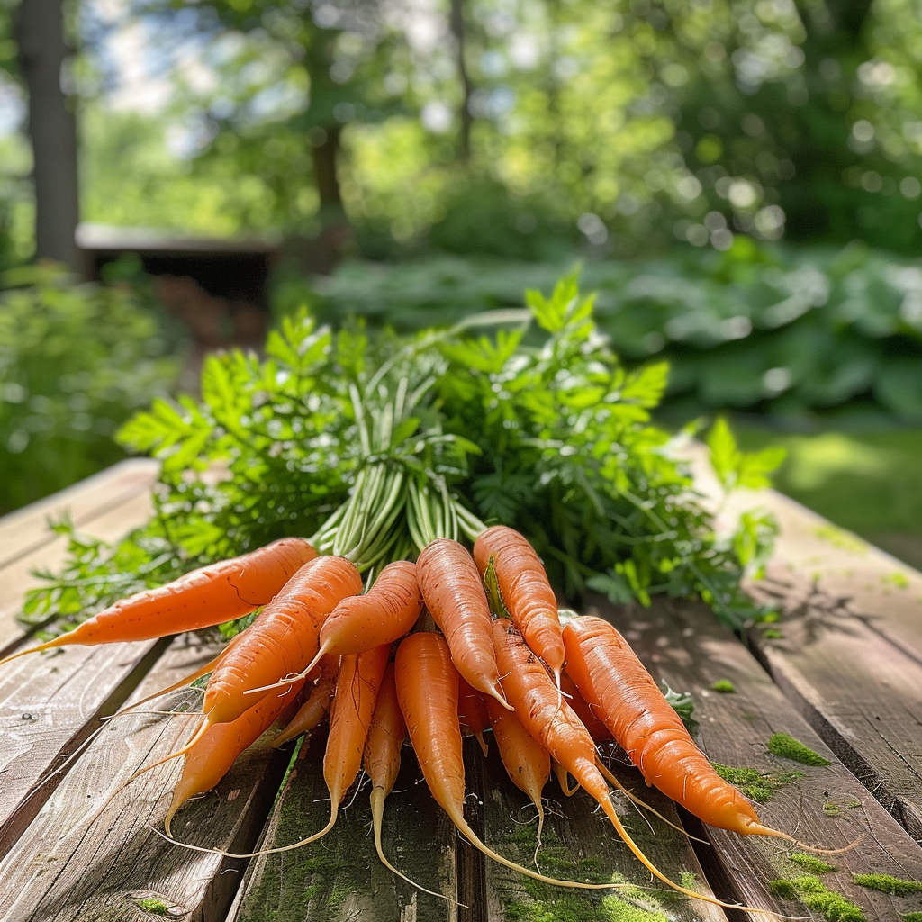 Собирайте морковь, когда корнеплоды достигнут желаемого размера, избегая перерастания. 