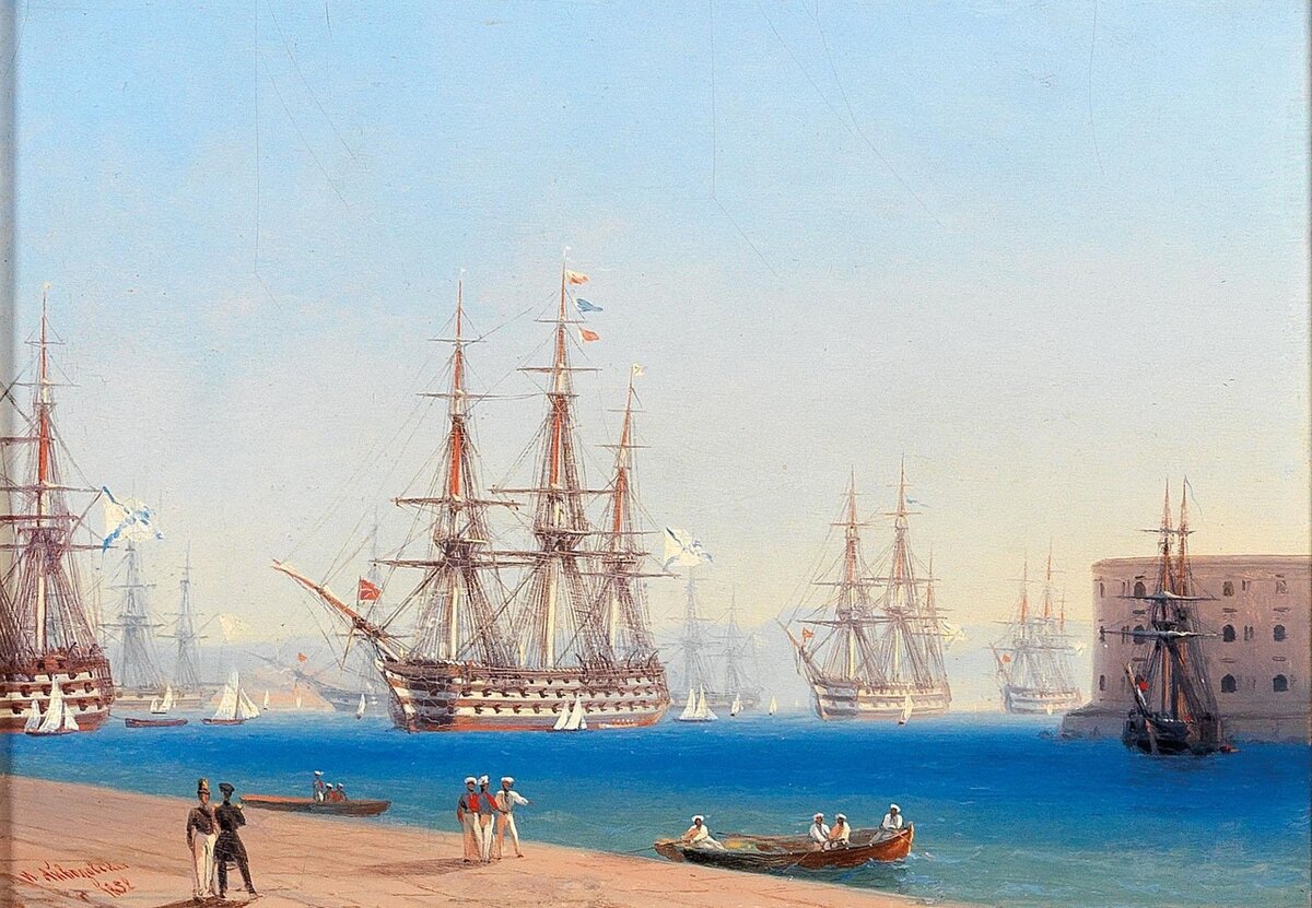 Черноморский флот. Картина И. Айвазовского. Из открытых источников.⏩