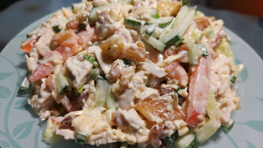 Салат с курицей и картофельной соломкой 🍗🍟🥗 Вкусные рецепты на скорую руку 😋 😋 😋