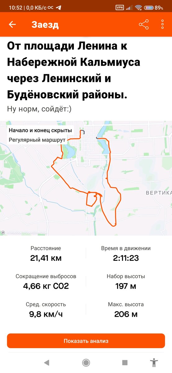 Такой вот маршрут у меня получился:)