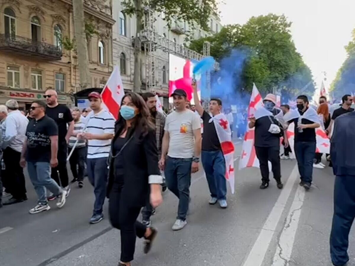    Митинг партии "Грузинская мечта" в поддержку закона об иноагентах© РИА Новости