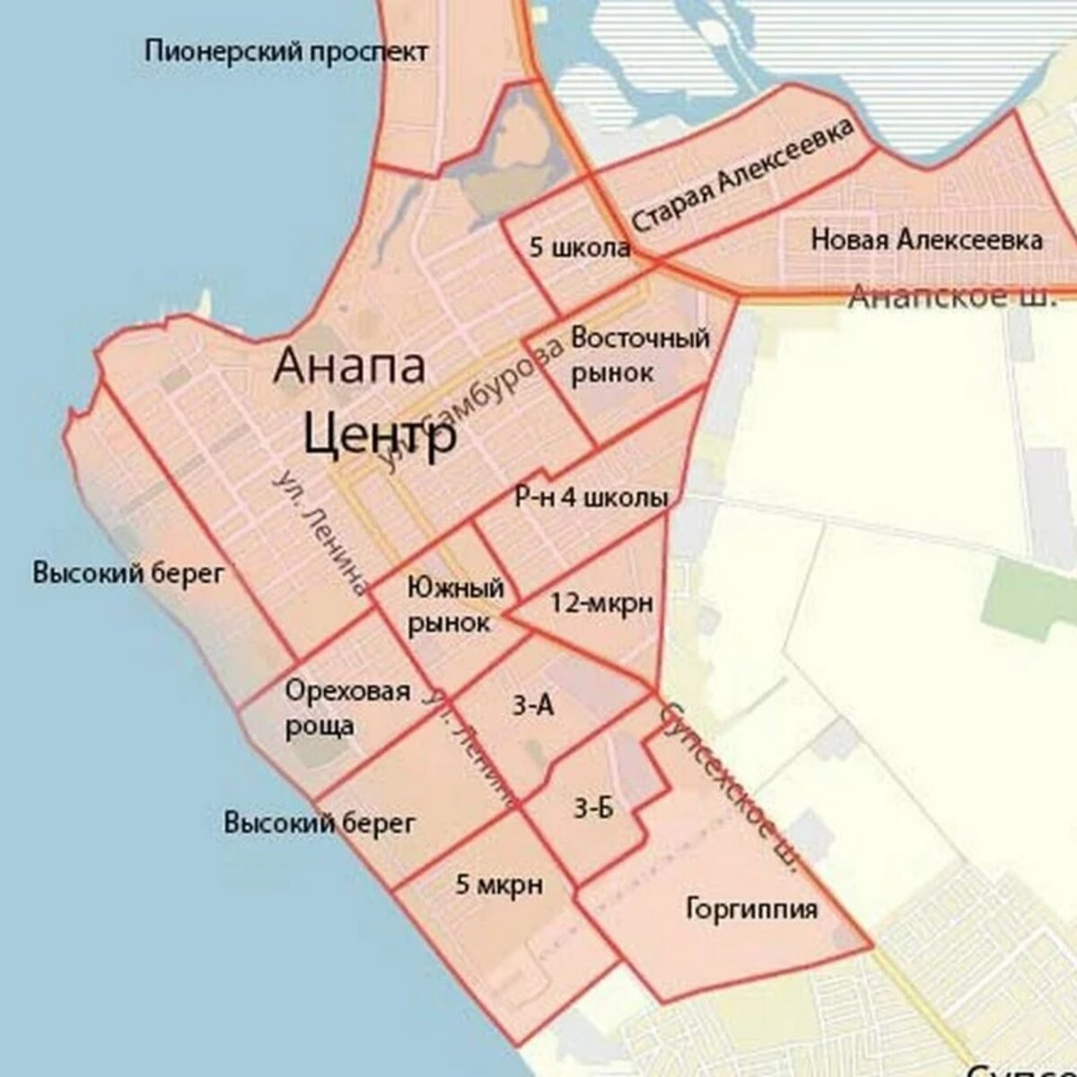 Мо анапа. Районы Анапы на карте города. Районы Анапы на карте. Микрорайоны Анапы на карте. Анапа карта города по районам.