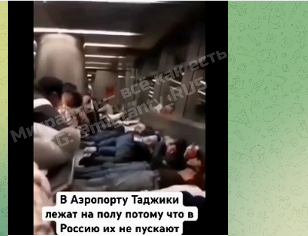 Лежат вповалку. Фото: скриншот/migranty_RUS/t.me