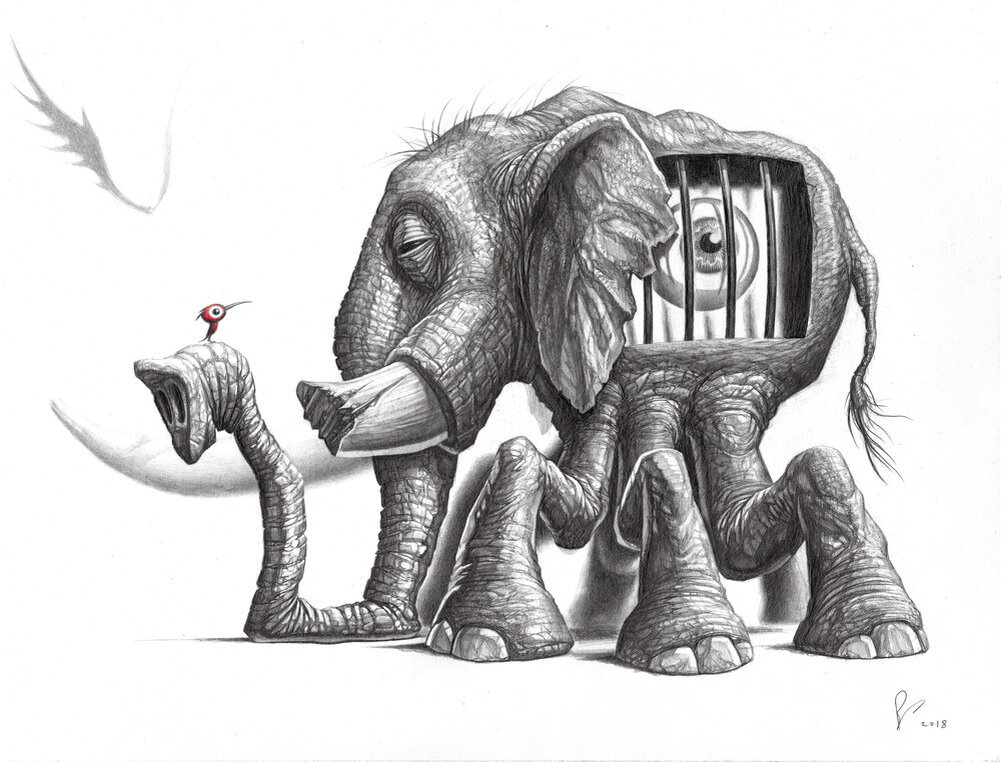 1. Графическая работа от художника ШОНА БАЙУСА / Shawn Byous под названием " Красная птица "