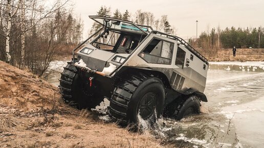 Взрываем лед на вездеходе АГ 30