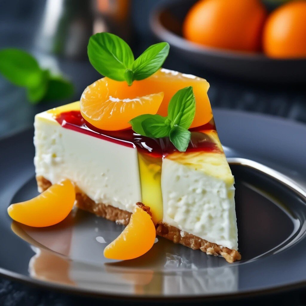 Творожный чизкейк с мандаринами и желе. 