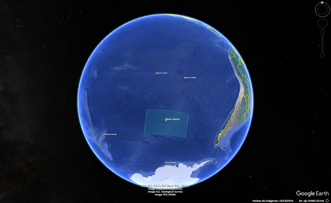 Точка Немо находится на расстоянии 2688 км от ближайшего берега.