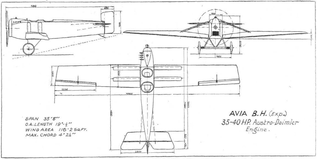  МОНОПЛАН AVIA B.H. (EXP.) 35 Л.С.: чертеж общего вида