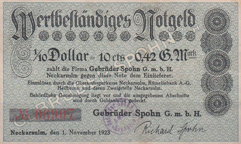 Компания братьев Шпон. 0,42 золотые марки 1923