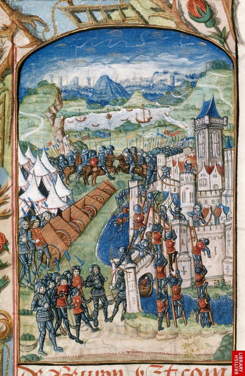 Осада замка в Средние Века.