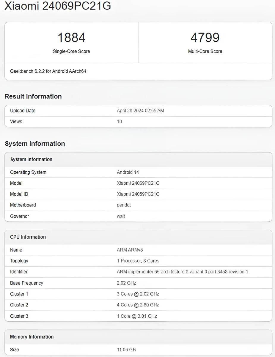 Смартфон Poco F6 появился в Geekbench с возможным процессором Snapdragon 8s  Gen 3 | OVERCLOCKERS.RU | Дзен