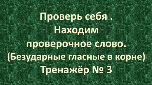 Проверь себя. Находим проверочное слово. (Безударные гласные в корне) Тренажёр № 3 /1 – 2 класс/ 5+.