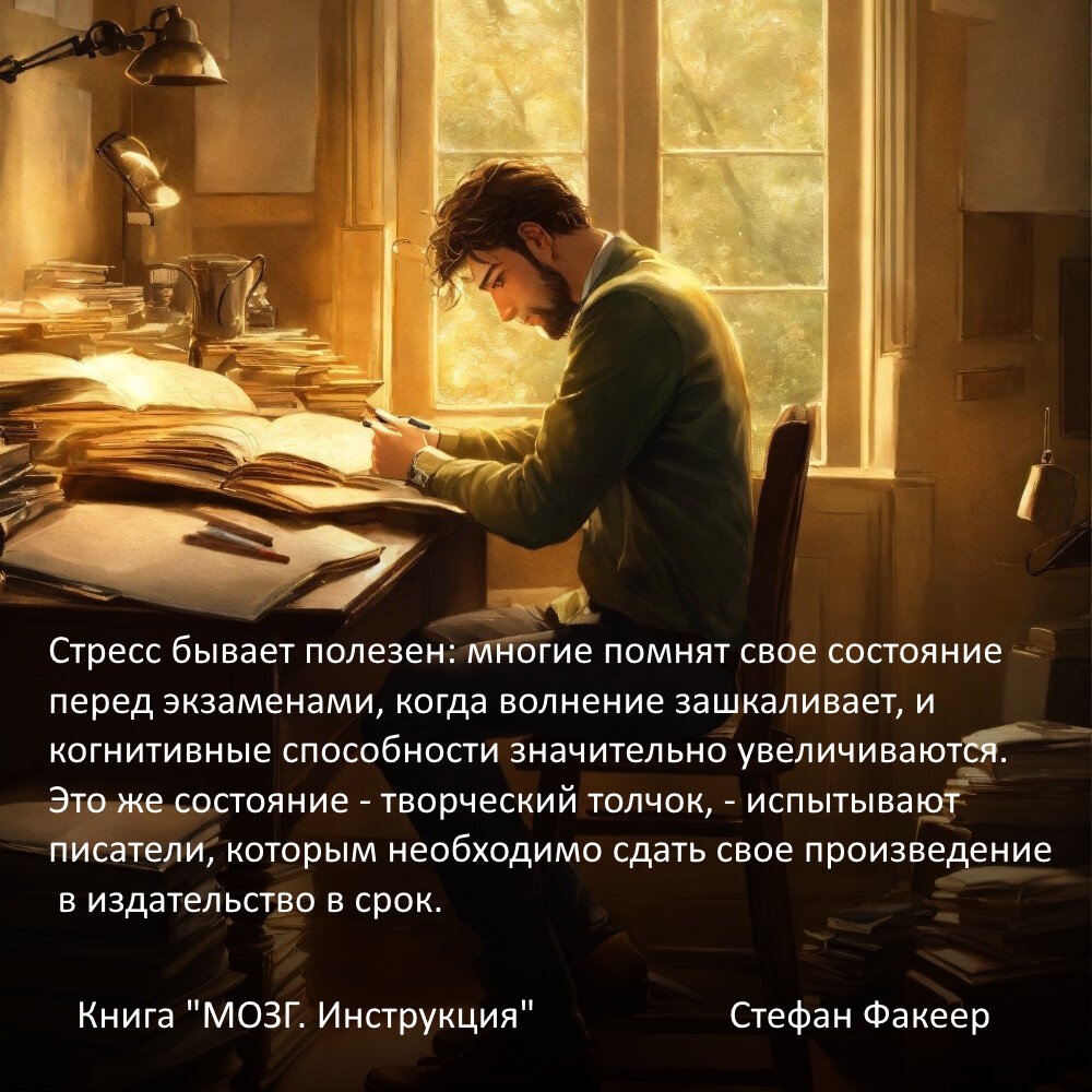 Писатель сидит за столом