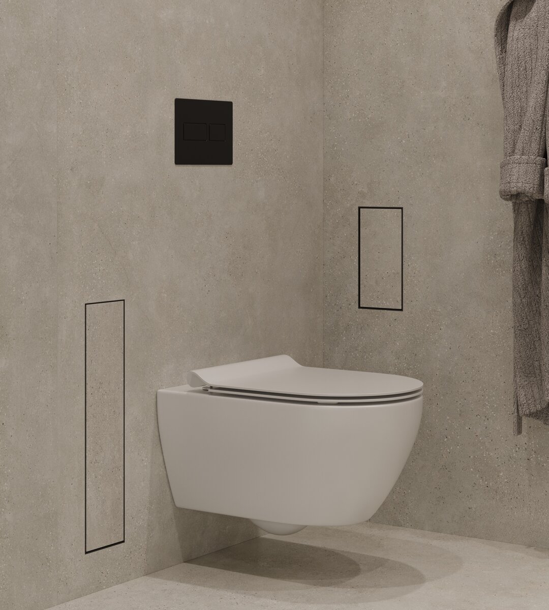 *Визуализация интерьера ванной комнаты для загородного дома клиента нашей студии «Level Design»