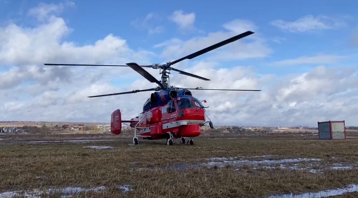 Видео поджога вертолета