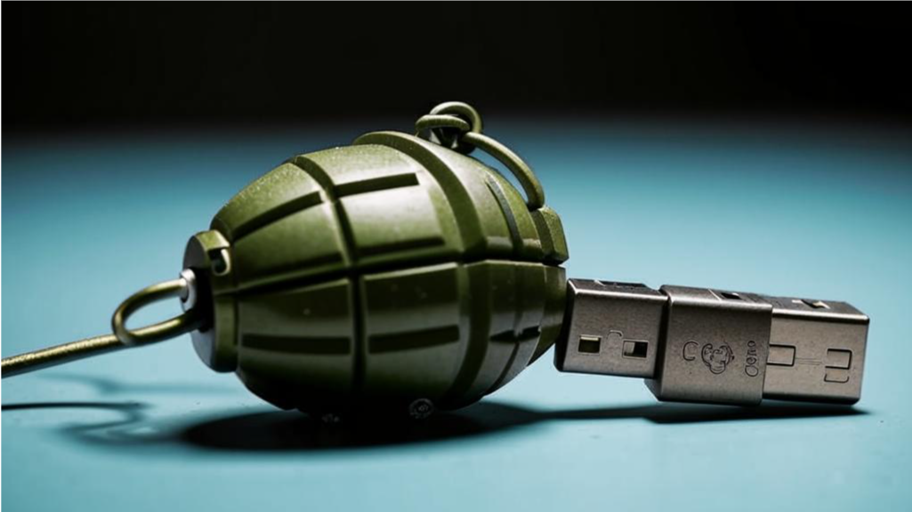 Вот так нейросеть представляет себе самоуничтожающуюся флешку.