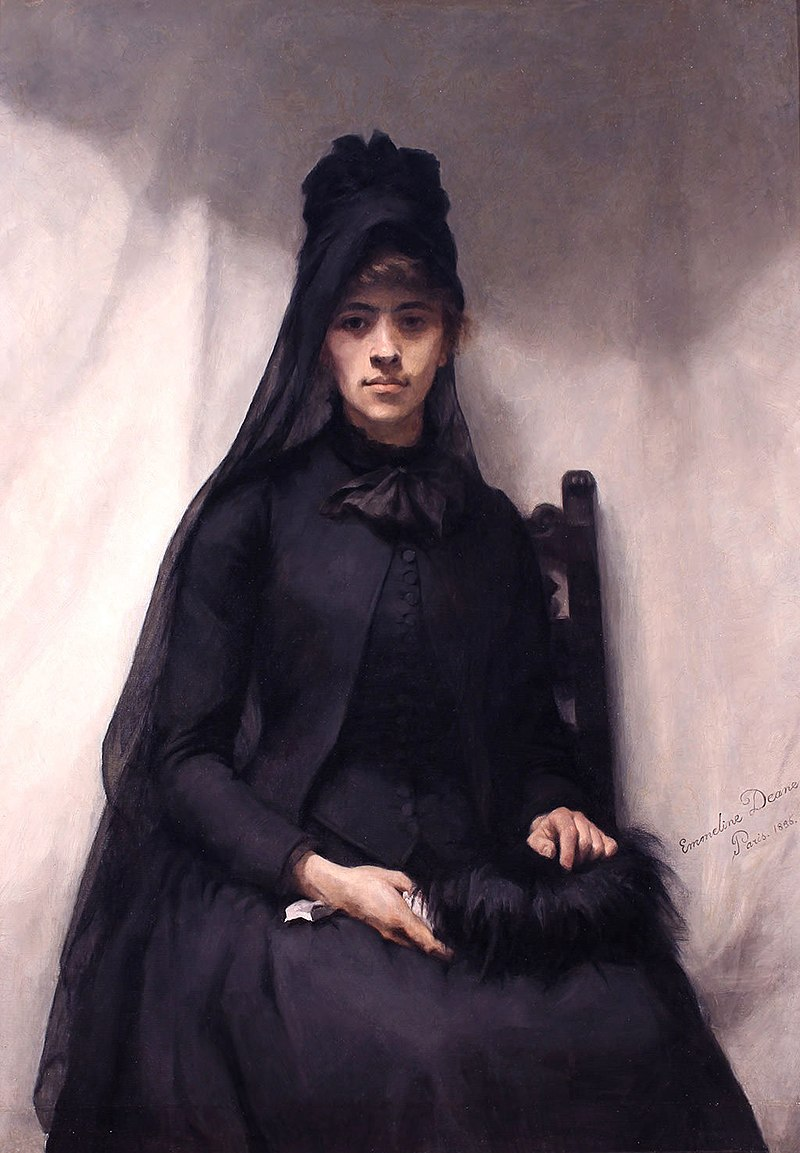 Художница Эммелин Дин. "Анна Билинская", 1884 год. Анна изображена в трауронм платье