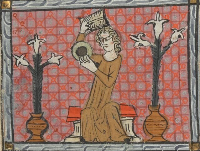 Зодиакальное созвездие Девы, рукописная книга XIV век