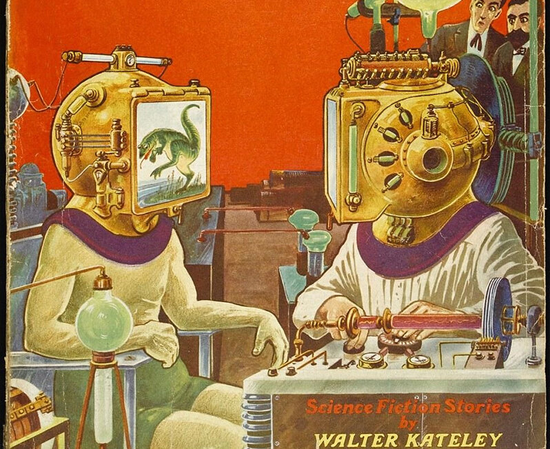 Приборы для считывания мыслей и отображения их на экране. Журналл Science wonder stories.