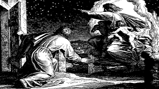 "Видение, в котором Господь повелевает Аврааму пересчитать звезды", Юлиус Шнорр фон Карольсфельд, гравюра 1860 года.