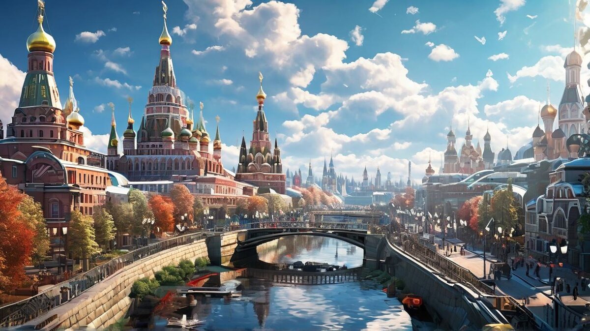 Попросила ИИ нарисовать прекрасную Россию будущего. Хммм. 