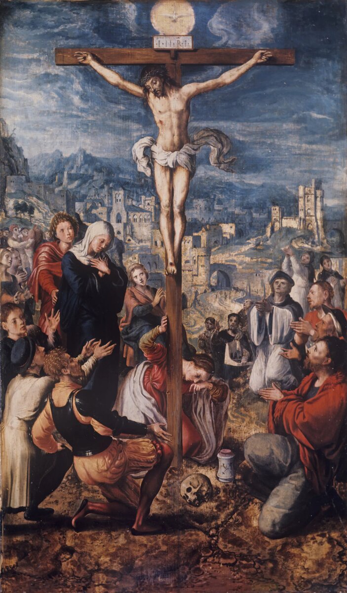 Репродукция картины "Голгофа" нидерландского художника © photo: Sputnik / Tselik