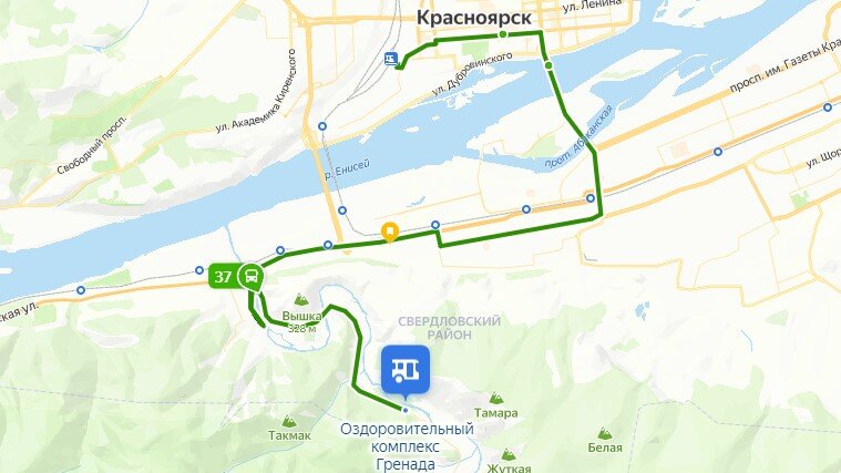 Схема маршрута №37.