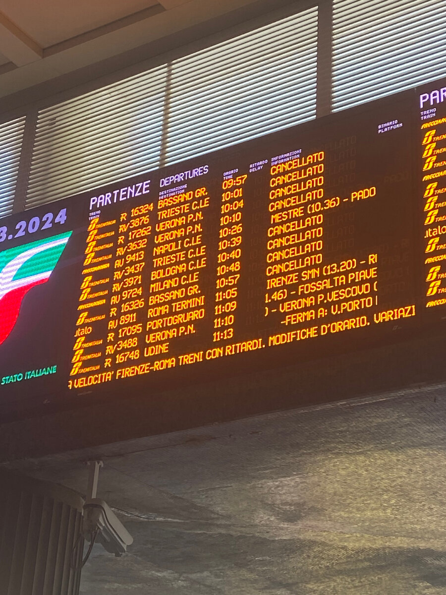 Табло отправления электричек