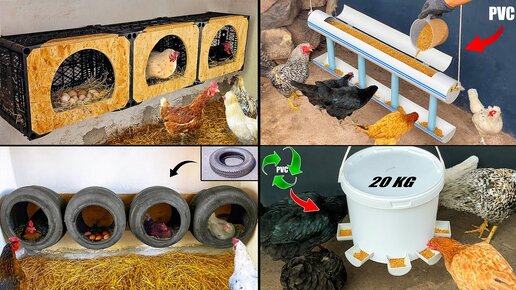 Супер идеи | 4. Необычное изготовление куриного гнезда и кормушки