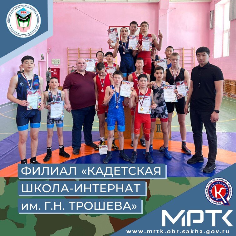 Названы кадеты «КШИ им. Г.Н. Трошева» - победители и призеры районного Первенства по вольной борьбе.