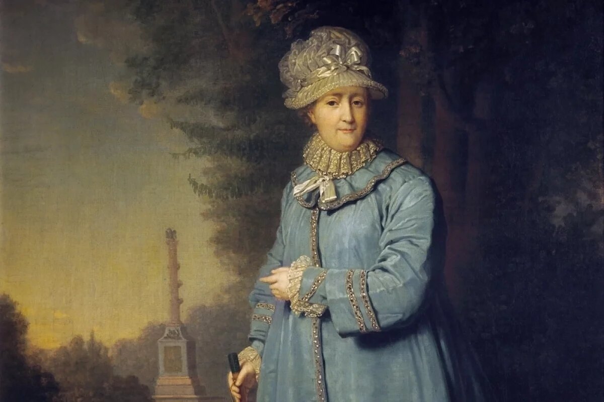    Екатерина II на прогулке в Царскосельском парке. Картина художника Владимира Боровиковского, 1794 год