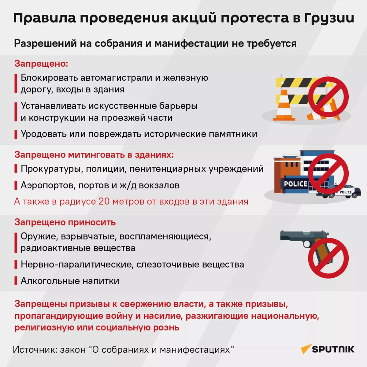Правила проведения акций протеста в Грузии © Sputnik