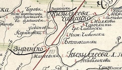 Карта Томского уезда Тобольской губернии 1784 года