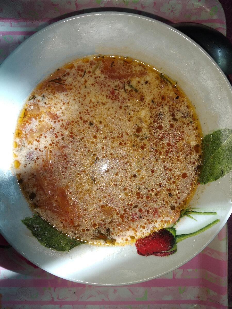 Пример борща, приготовленного со сметаной. Фото автора