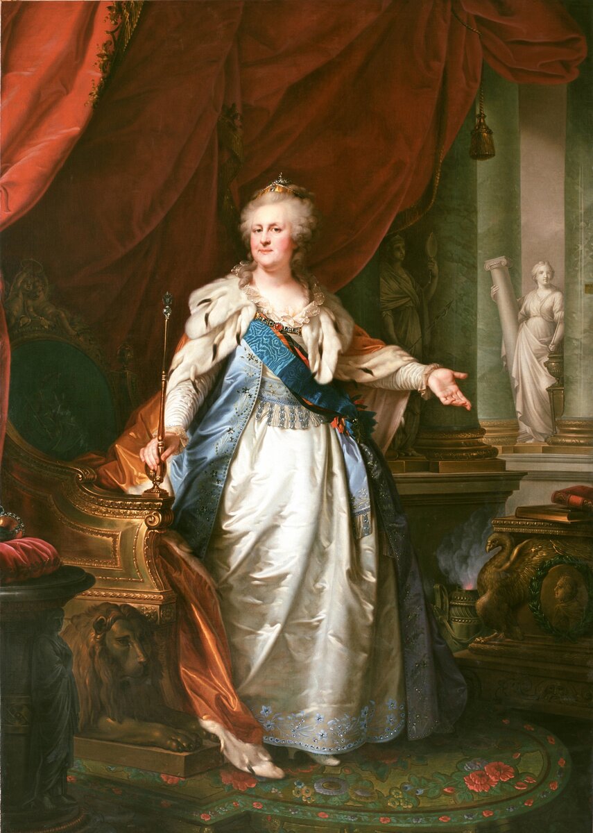 Портрет императрицы Екатерины II. Неизвестный художник конца XVIII века, копия с портрета Иоганна-Баптиста Лампи. Из коллекции ГМЗ «Царское Село»