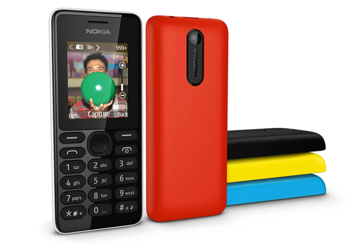 Первые телефоны на базе Series S30+ были разработаны ещё финской Nokia. На фото — Nokia 108 2013 года