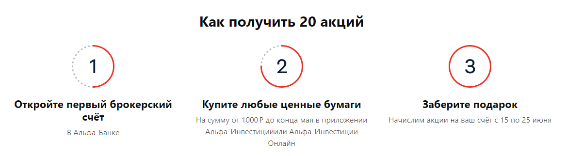 Как получить 20 акций в подарок