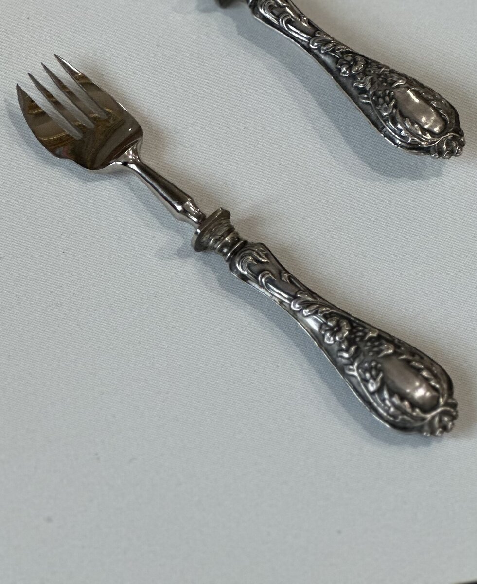 Вилка для выпечки из серебра и стали. Кустарная артель с. Павлово.