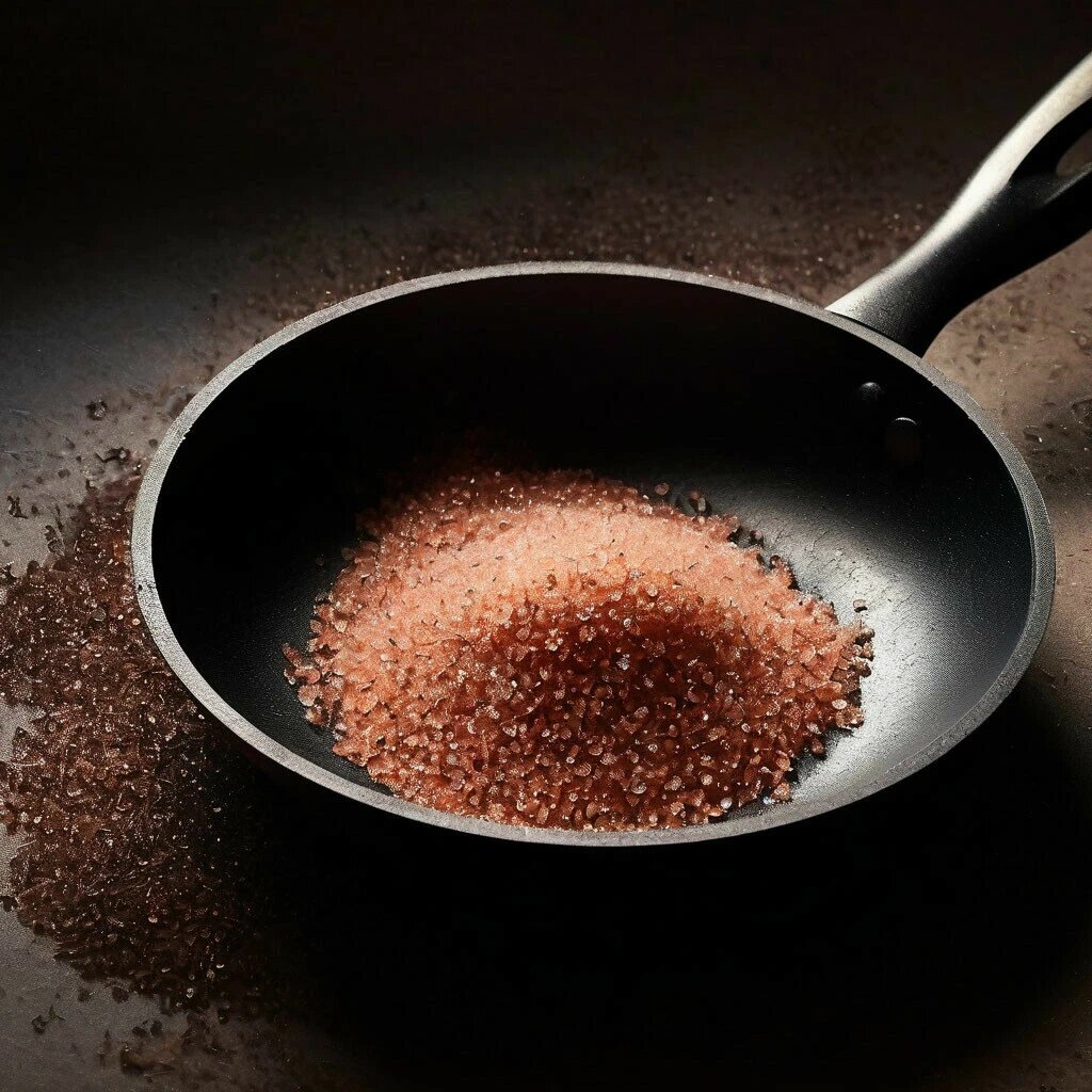 Готовая соль должна приобрести темный цвет.Фото канала Таро Портал ( ИИ).