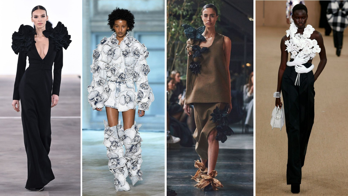 Актуальные модели с цветами из ткани