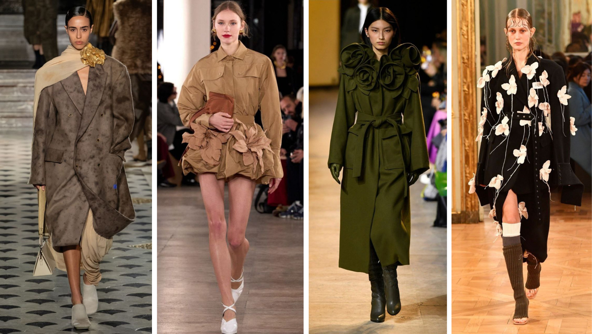 Актуальные модели с цветами из ткани