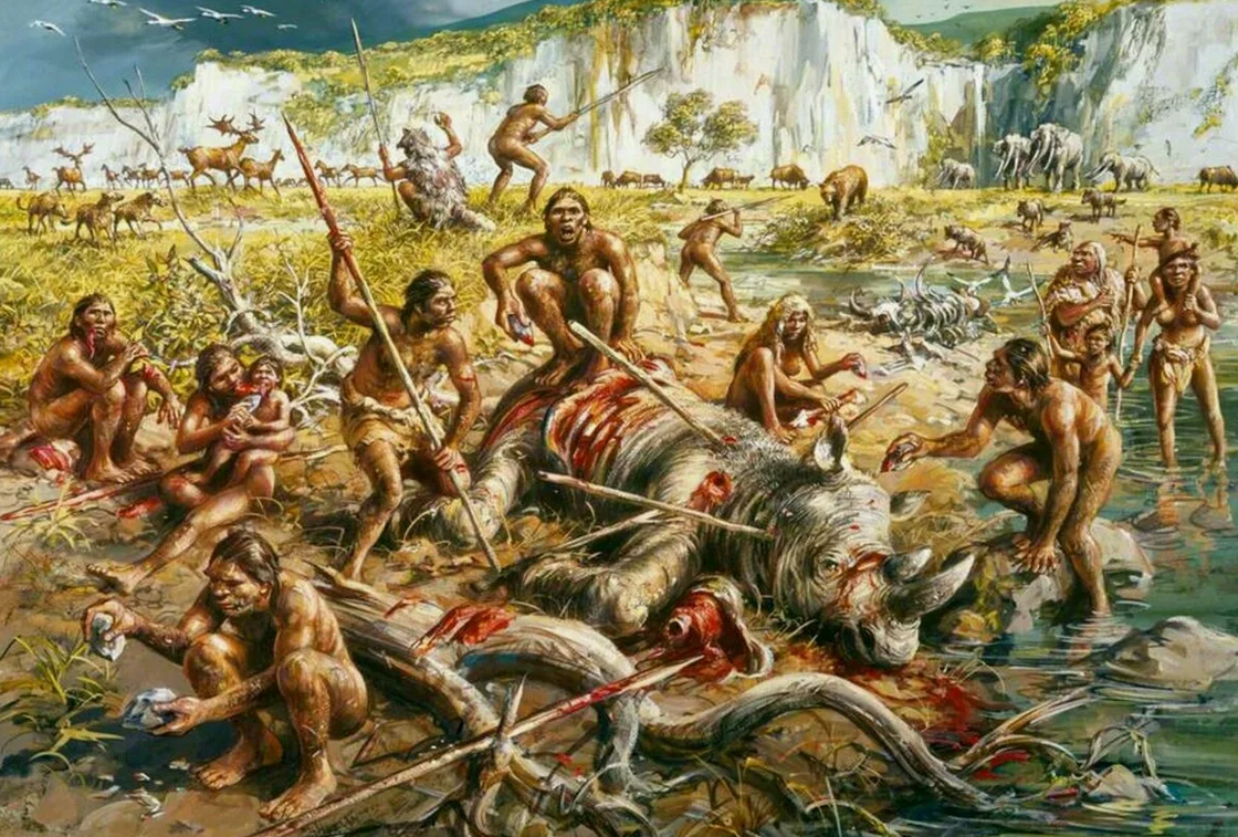 Начало. Камень нужно заострить, чтобы совершить убийство. Кто не убежал, того сожрали. Не поймали зверя, пошли к соседям, кушать то хочется. Каменный век человечества от 4млн лет, до 3 тысяч лет до нашей эры. Или по сей день? Фото из открытых источников.