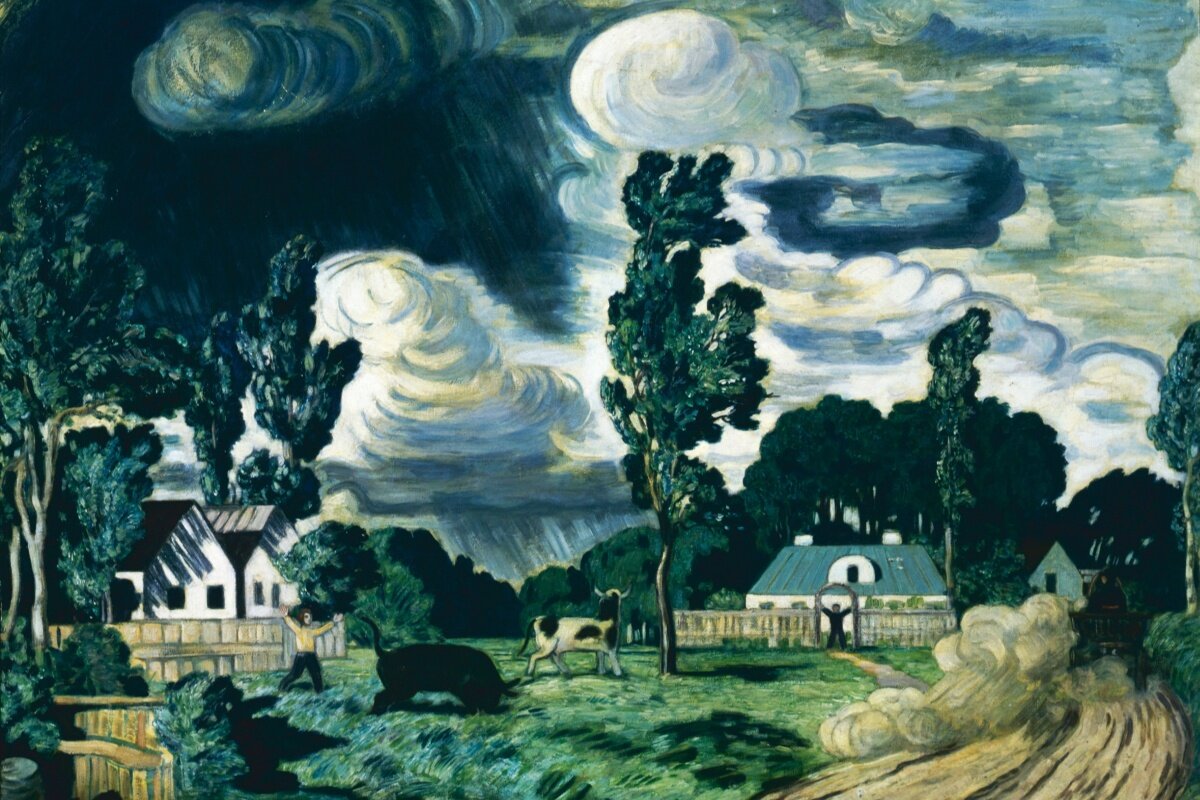    Репродукция картины "Ветренный день". / Юрий Артамонов / РИА Новости